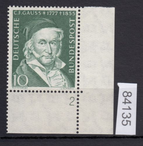 Bund 1955, Mich.-Nr.: 204 ** FN 2 Eckrand