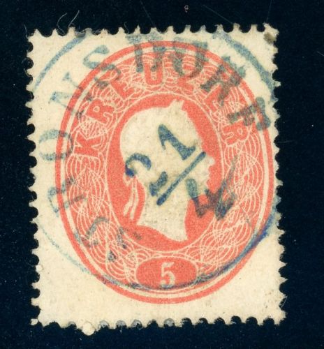 Österreich 35 Gestempelt 5 Kr. rot mit blauem zentr. K1 STRONSDORF 21/4