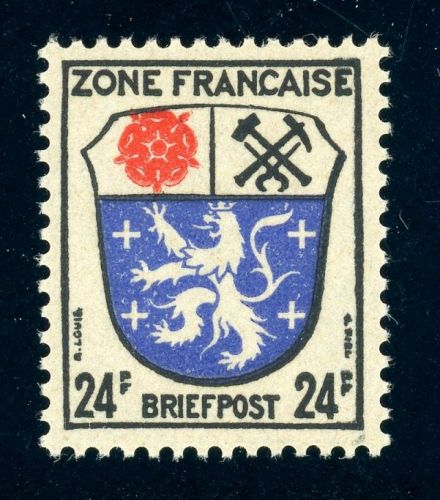 Französische Zone Allgemeine Ausgaben 9bx Postfrisch 24 Pfg. beste Type