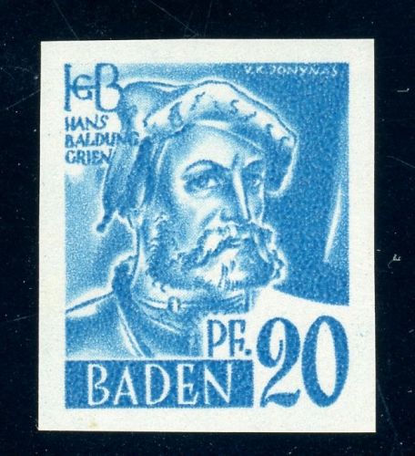 Französische Zone Baden 7U Postfrisch 20 Pfg. ungez