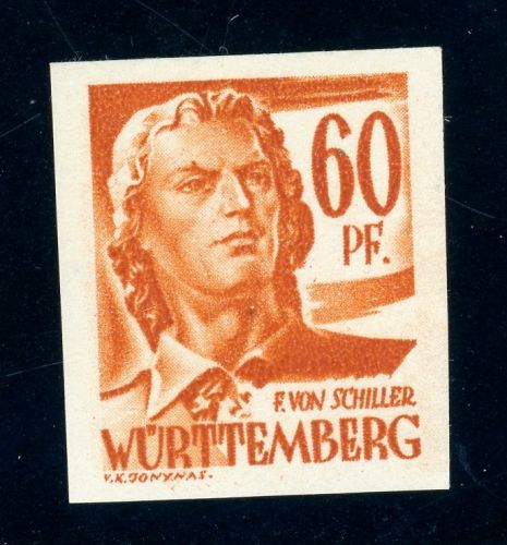 Französische Zone Württemberg 10U Postfrisch 60 Pfg. ungez