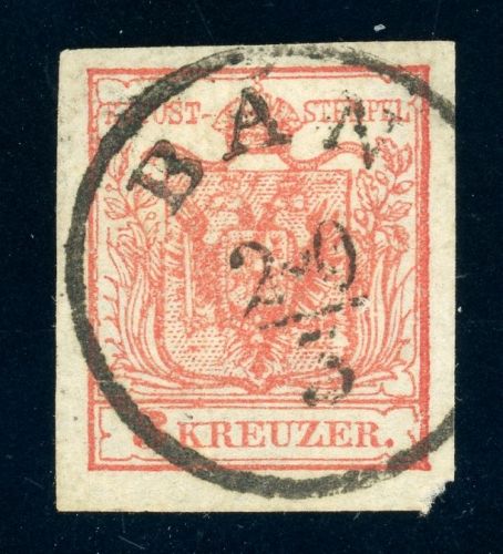 3X Gestempelt BAN 20/3, K1 zentr. a.  3 Kr., Luxus