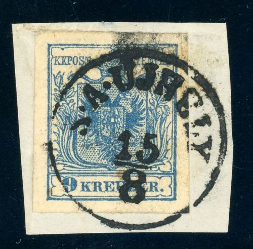 5Y Briefstück S.A.UJHELY 15/8, K1 a. Luxusbfst. 9 Kr.