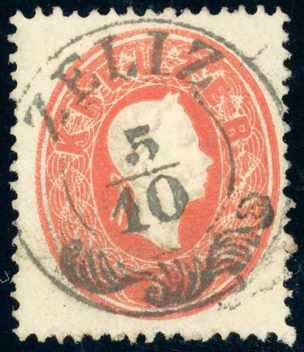20 Gestempelt ZELIZ 5/10, Zier K2 ideal a. 5 Kr., Kab