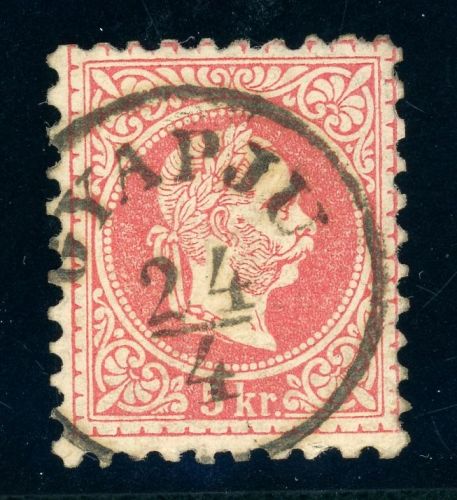 37 Gestempelt GYAPJU 24/4, K1 zentr. a. 5 Kr., Kab