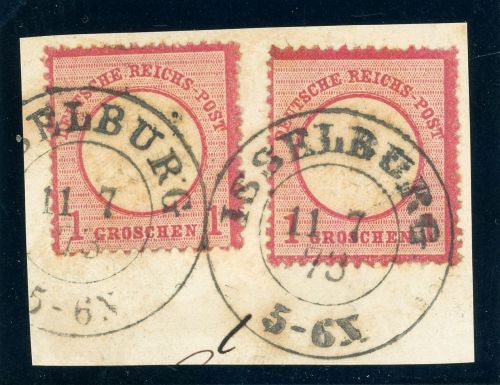 Deutsches Reich 19 L15+19 Briefstück 1 Gr. kleine Marke L15 mit normaler Mar...