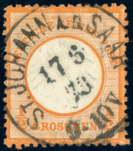 Deutsches Reich Gestempelt 1/2 Gr. ziegelrot mit idealem K1 ST. JOHANN A.D. S...