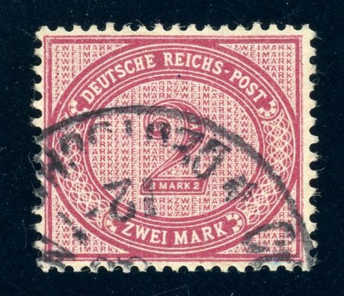 Türkei - Vorläufer Deutsches Reich V37e Gestempelt 2 Mk. dunkelrotkarmin