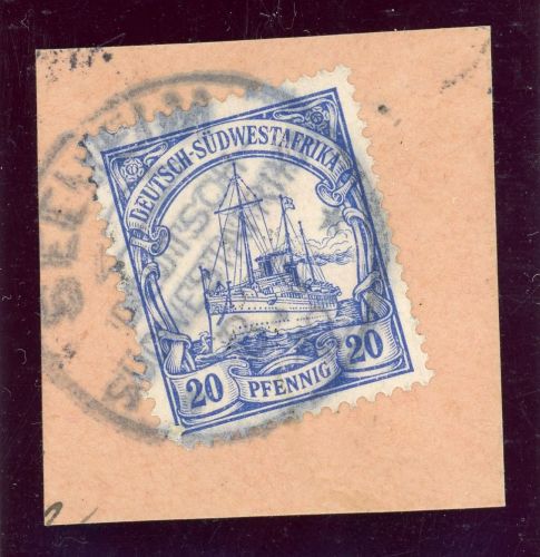 Dsw Stempel Briefstück SEEHEIM, Formularabschnitt mit 20 Pfg. Schiff