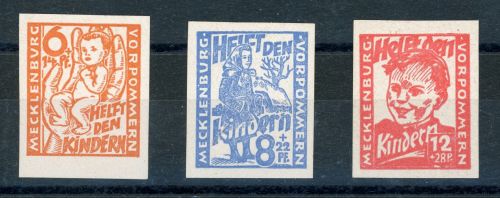 Sbz - Mecklenburg-Vorpommern 26-28U Postfrisch Kinderhilfe ungez