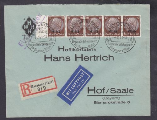 Elsass, Mi.-Nr. 6  Mef   gestempelt auf Brief