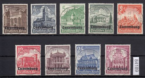 Luxenburg, Mi.-Nr. 33-41 gestempelt   Vollstempelt  Zentrisch