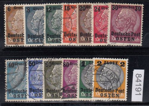 GG 1939, Mi.-Nr. 1-13 gestempelt