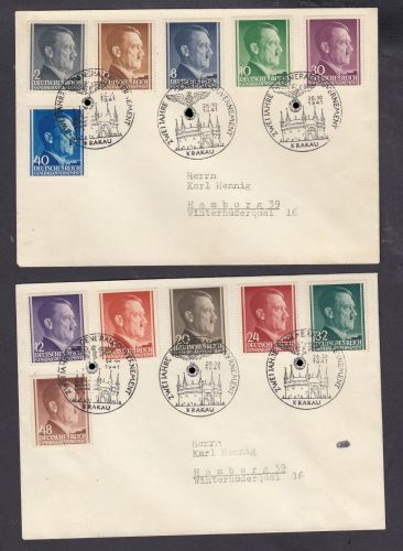 GG 1941, Mi.-Nr. 71-88 Satzbrief Kpl. Warschau nach Posen