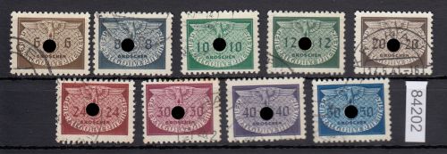 GG Dienst 1940, Mi.-Nr.  16-24 gestempelt
