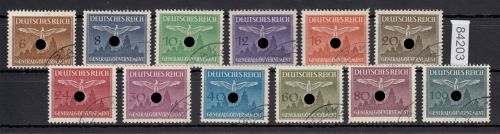 GG Dienst 1943, Mi.-Nr.  25-36 gestempelt