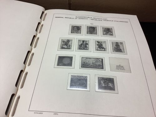 Schaubek BUND 1970-90 Vordrucke + Klemmbinder + Schuber  gebraucht