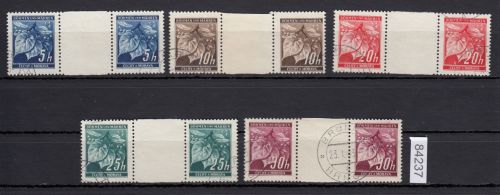 Böhmen und Mähren, Mi.-Nr. 20-24 ZW  gestempelt