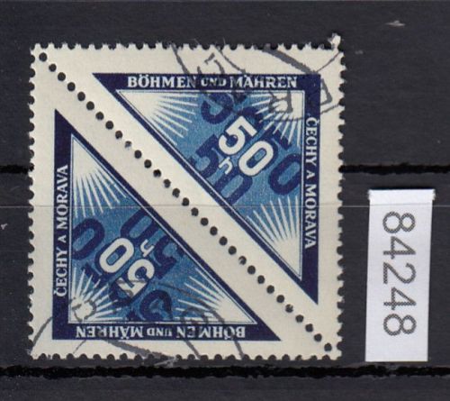 Böhmen und Mähren, Mi.-Nr. 52 gestempelt  Kehrdruckpaar