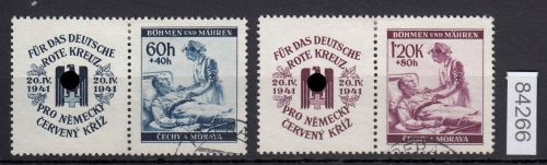 Böhmen und Mähren, Mi.-Nr. 62+63 Zdr  gestempelt