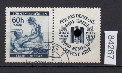 Böhmen und Mähren, Mi.-Nr. 62 Zdr  gestempelt