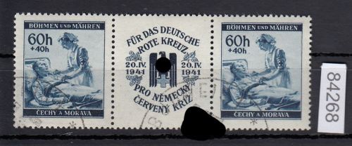 Böhmen und Mähren, Mi.-Nr. 62 Zdr  gestempelt