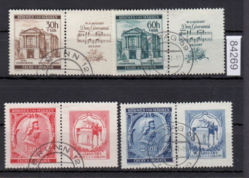 Böhmen und Mähren, Mi.-Nr. 79-82 Zdr  gestempelt