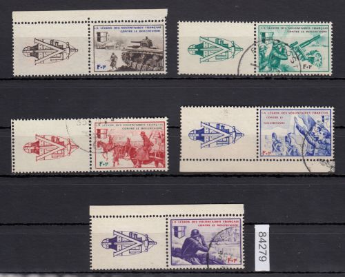 Frankreich, Mi.-Nr. IV-X  + Zierfeld  gestempelt  lesen