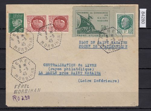 Frankreich Festung St. Nazaire, Mi.-Nr. 1  gestempelt auf Brief