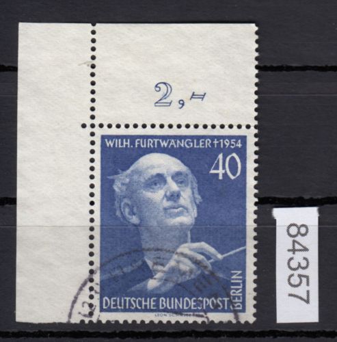 Berlin 1955, Mich.-Nr.: 128 gestempelt Eckrand