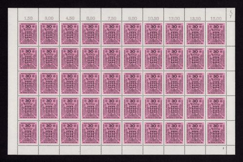 Bund 1967, Mich.-Nr.: 536 ** FN 2  Bogen Komplett   Formnummer