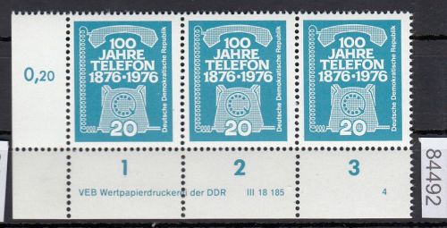 DDR 1976, Mich.-Nr.: 2118 ** DV  FNr. 4   Eckrand  Druckvermerk