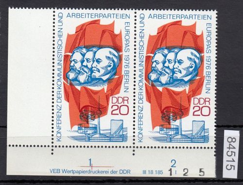 DDR 1976, Mich.-Nr.: 2146 ** DV FNr. I   Eckrand  Druckvermerk