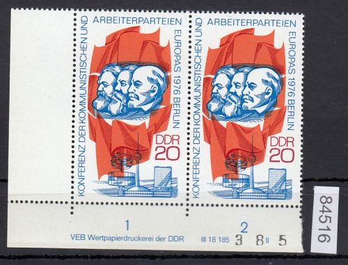 DDR 1976, Mich.-Nr.: 2146 ** DV FNr. II   Eckrand  Druckvermerk