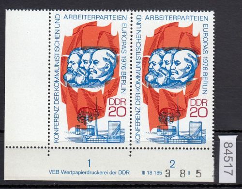 DDR 1976, Mich.-Nr.: 2146 ** DV FNr. II   Eckrand  Druckvermerk