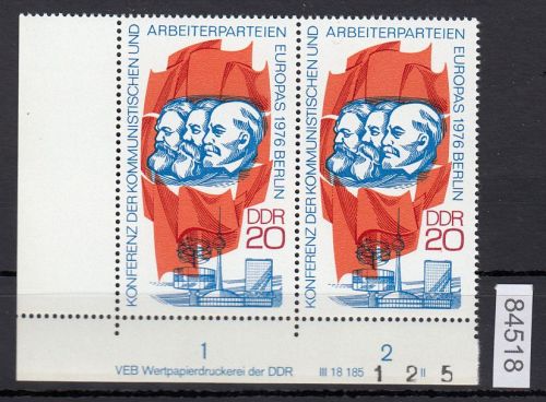 DDR 1976, Mich.-Nr.: 2146 ** DV FNr. II   Eckrand  Druckvermerk