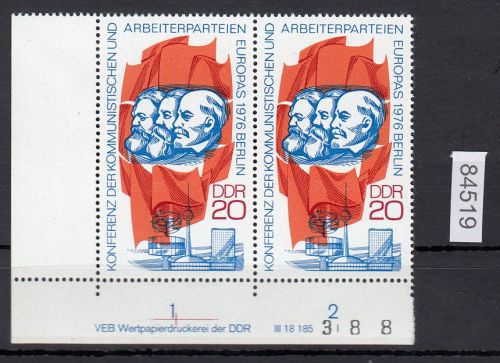 DDR 1976, Mich.-Nr.: 2146 ** DV FNr. I   Eckrand  Druckvermerk