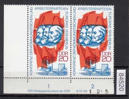 DDR 1976, Mich.-Nr.: 2146 ** DV FNr. II   Eckrand  Druckvermerk