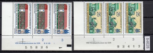 DDR 1977, Mich.-Nr.: 2208+2209 ** DV  FNr. I   Eckrand  Druckvermerk