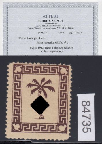 Feldpost, Mi.-Nr. 5 b ** geprüft  Attest