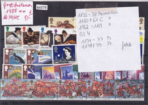 Großbritannien 1988, Mich.-Nr.: ** nicht komplett