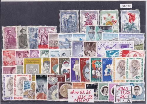 Belgien 1960, Mich.-Nr.: ohne Block 26, 1231-33,1196+97 **