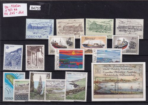 Dänemark Färöer 1987, Mich.-Nr.: ** 145 - 161