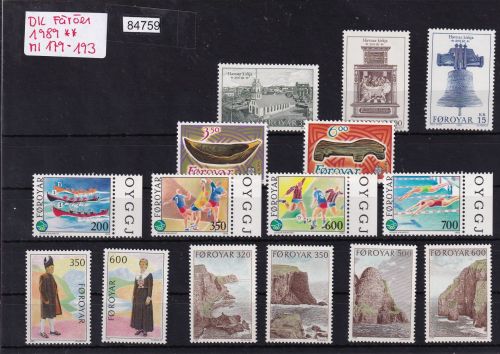 Dänemark Färöer 1989, Mich.-Nr.: **179 - 193