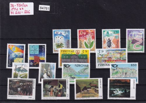 Dänemark Färöer 1991, Mich.-Nr.: 211 - 226 **