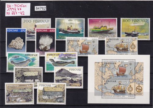 Dänemark Färöer 1992, Mich.-Nr.: 227 - 242 **