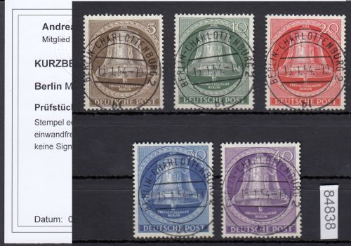 Berlin 1953, Mich.-Nr.: 101-05 LUXUS Vollstpl.  gepr  Befund Berlin-Charlottenburg