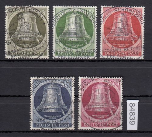 Berlin 1951, Mich.-Nr.: 82-86 LUXUS gestempelt  ERSTTAG  geprüft  Berlin-Schöneberg