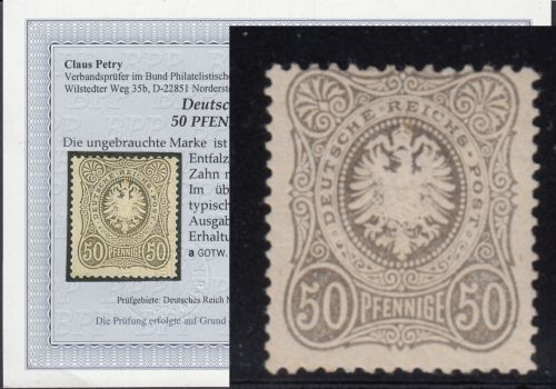 DR 1875, Mich.-Nr.: 36 a * geprüft  Attest