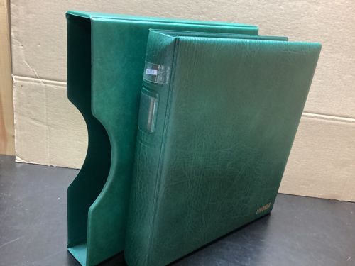 Lindner Ringbinder+Kasette (18 Ringe) 1 mal gebraucht Leer grün